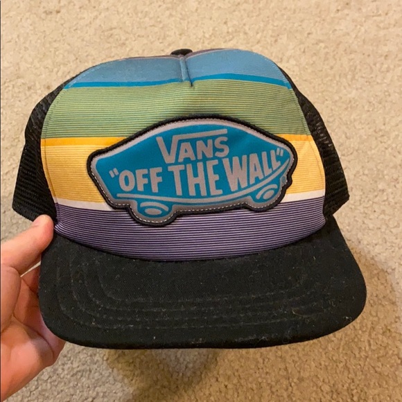 Vans colorful and black flat bill snapback hat - Picture 1 of 3